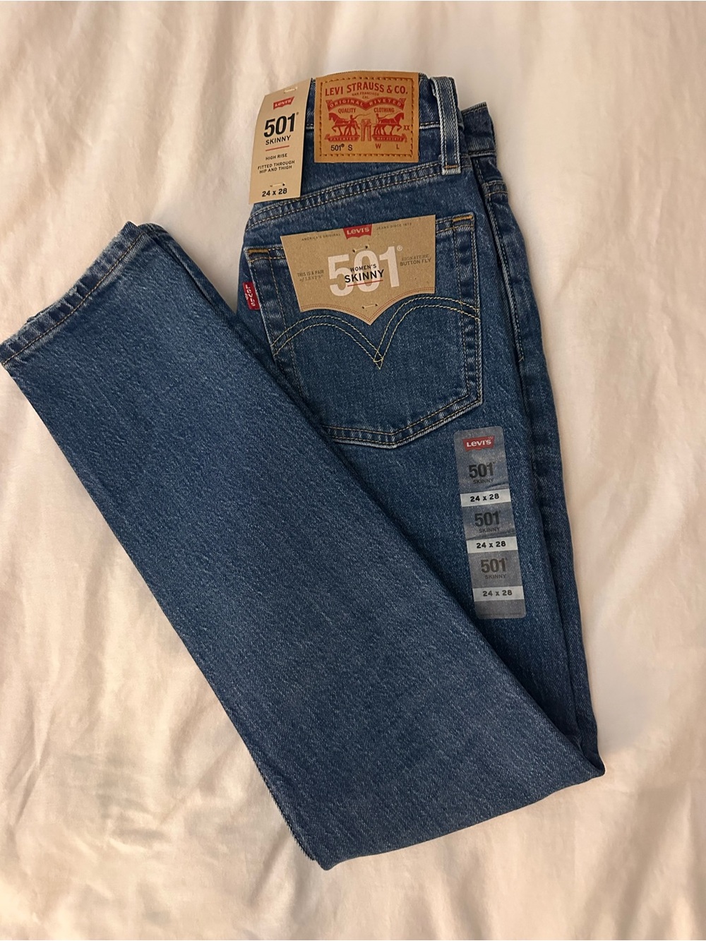 Levi's 501 High-Rise Skinny Jeans 24x28